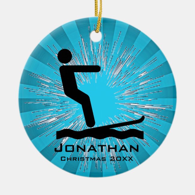 Personalized Waterskiing Ornament