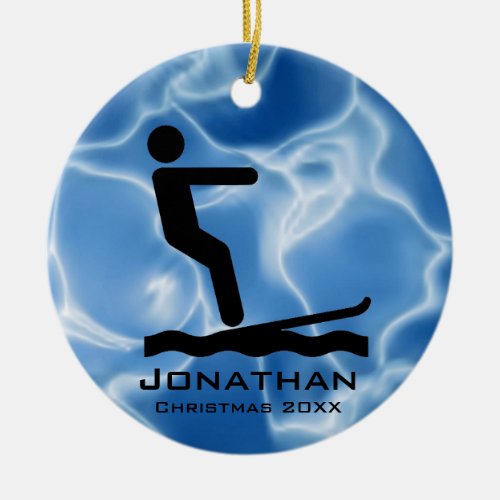 Personalized Waterskiing Ornament