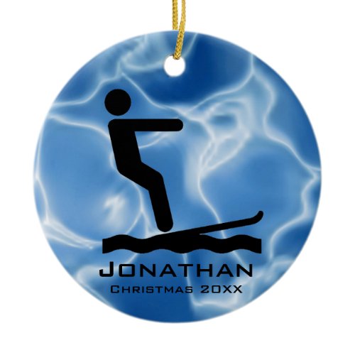 Personalized Waterskiing Ornament
