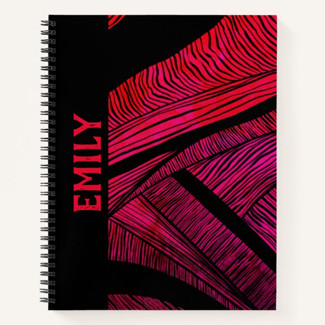 Personalized Wave Merge Spiral Notebook (Front)