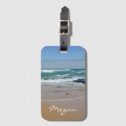 Personalized Waves Beach  Luggage Tag