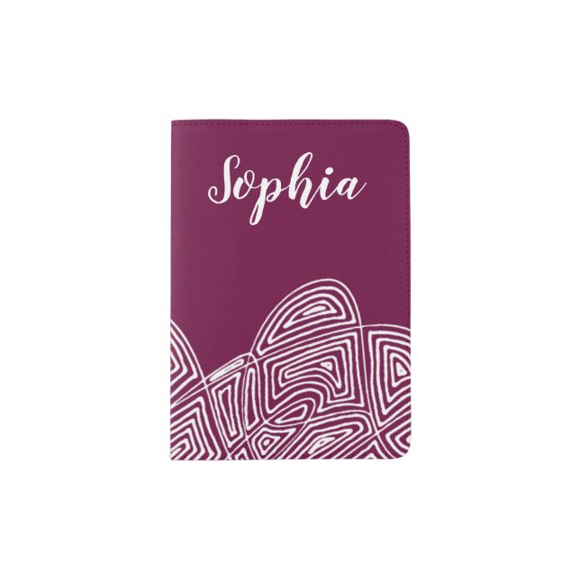 Personalized Waves Passport Holder (Front)