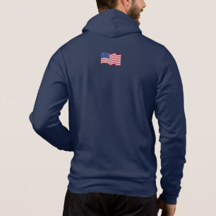 Personalized Waving American Flag Jacket Hoodie
