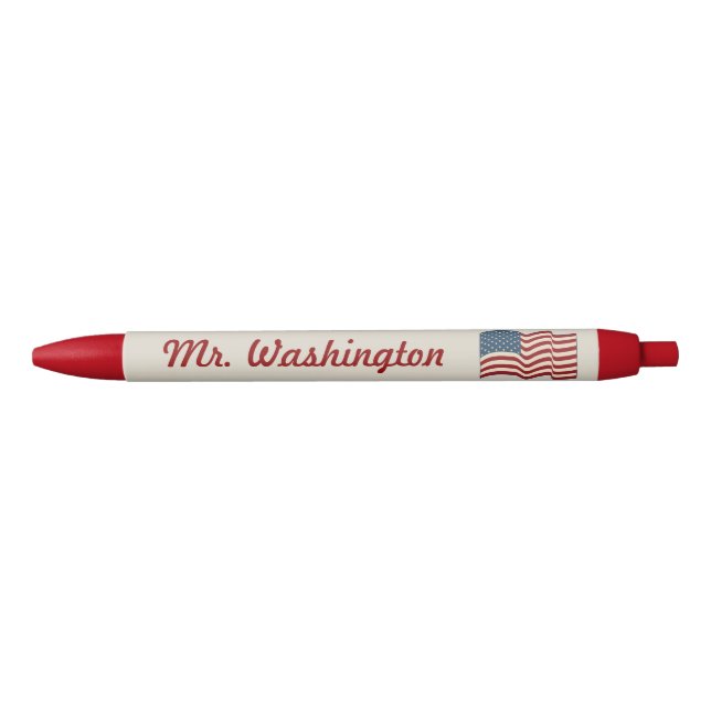 Personalized Waving American Flag Pen (Front)