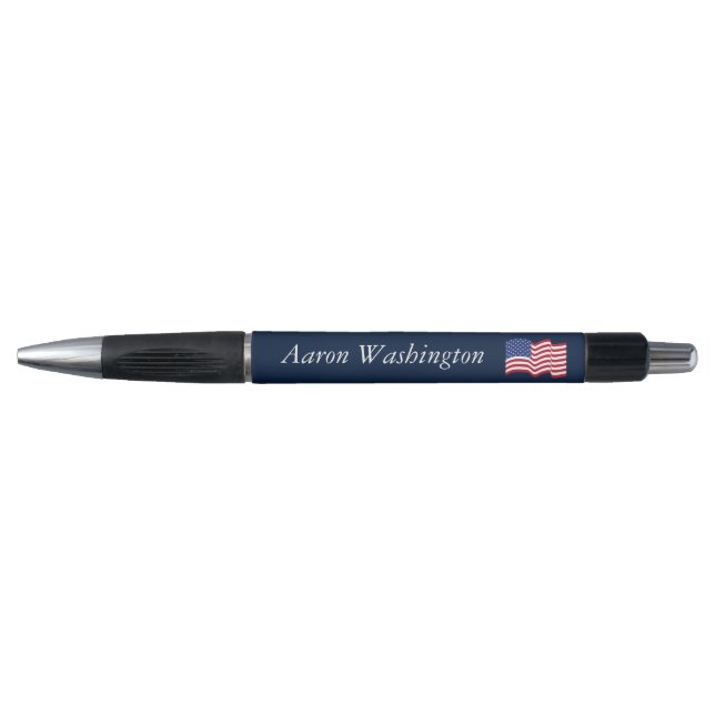 Personalized Waving American Flag Pens Gift (Front)
