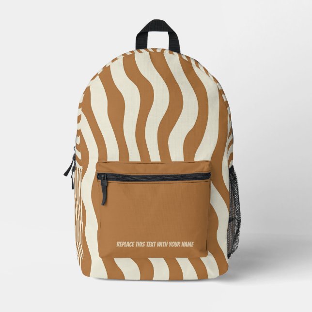 Personalized Wavy Stripe Backpack (Front)