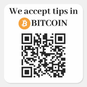 Personalized We Accept Tips in Bitcoin Sticker