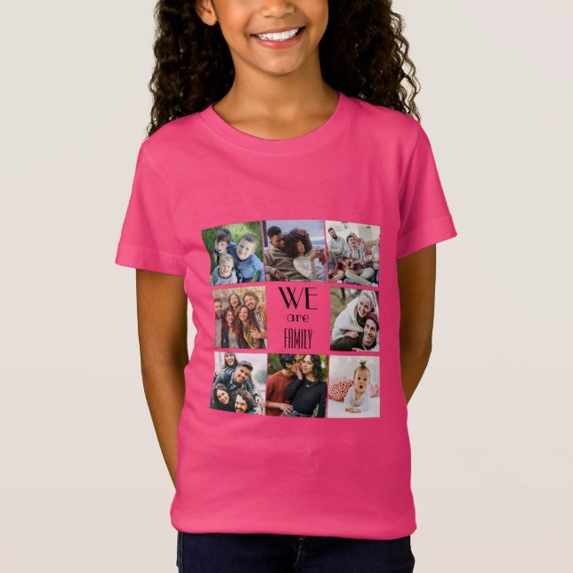 Personalized "We Are Family" Photo Template T-Shirt (Front)