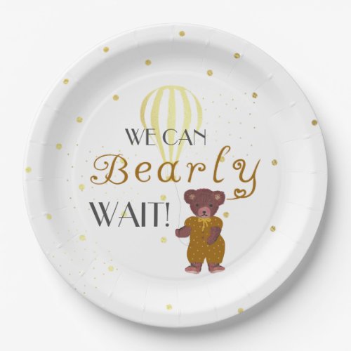 Personalized We Can Bearly Wait Baby Shower  Paper Plates