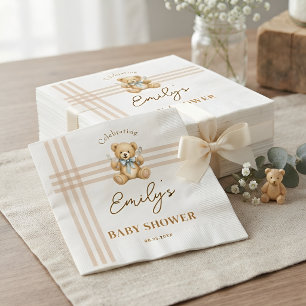 Personalized We Can Bearly Wait Teddy Bear Baby Napkins