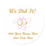 Personalized We Did It Wedding Stickers