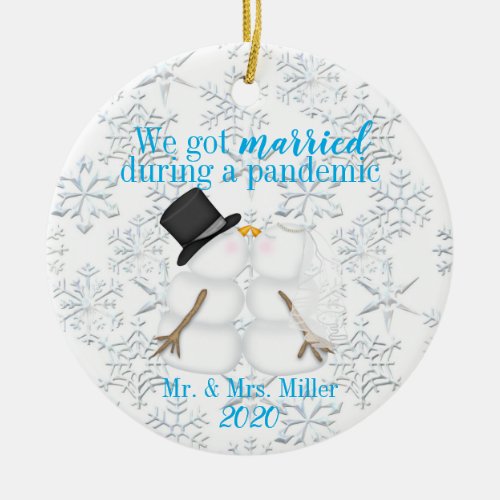 Personalized We Got Married During A Pandemic Ceramic Ornament