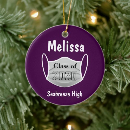 Personalized We Graduated During A Pandemic 2020 Ceramic Ornament