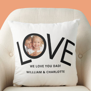 Personalized We love You Dad Photo Throw Pillow