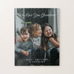 Personalized We Love You Grandma Photo Script Jigsaw Puzzle<br><div class="desc">Give Grandma a gift she’ll treasure with this custom puzzle. Personalize it with a picture of her beloved grandchildren and add a “We Love You, Grandma” message in a fun script. It’s a meaningful way to show her how much she means to the family. This puzzle will turn special memories...</div>