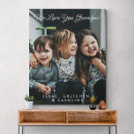 Personalized We Love You Grandpa Photo Script  Canvas Print<br><div class="desc">Personalized We Love You Grandpa Photo with Script Typography Canvas (all text can be customized)</div>