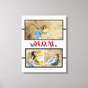 Personalized we love you Mom Grandma Photo Collage Canvas Print