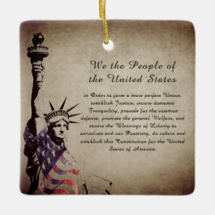 Personalized We the People American Ceramic Ornament