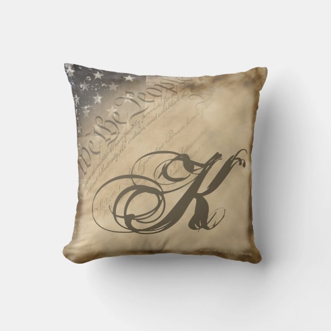 Personalized WE THE PEOPLE American Flag Pillow (Front)