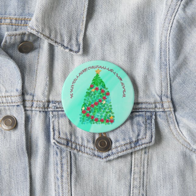 PERSONALIZED WE WISH YOU A MERRY CHRISTMAS BUTTON (In Situ)