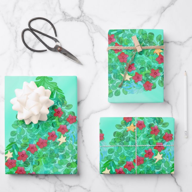 PERSONALIZED WE WISH YOU A MERRY CHRISTMAS WRAPPING PAPER SHEETS (Front)