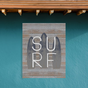 Personalized Weathered Beach Driftwood Surfboard Foam Board