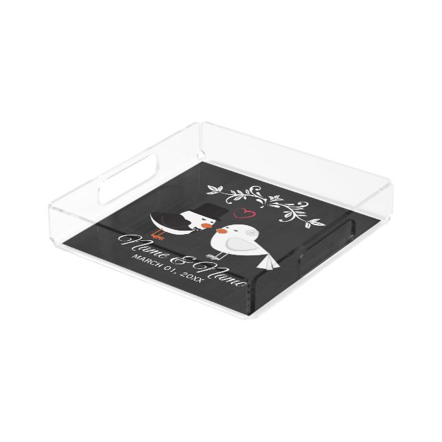 Personalized Wedding Acrylic Tray (Angled)