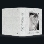 Personalized Wedding Album - White Damask Binder<br><div class="desc">Elegant White Damask Wedding Planner or Photo Album Binder. Add your favorite wedding or engagement photo and personalize the text with the Bride and Groom names and wedding date -- or add your own custom text. Perfect for the traditional wedding -- white on white damask with romantic love knot ribbon...</div>