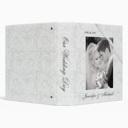 Personalized Wedding Album _ White Damask Binder