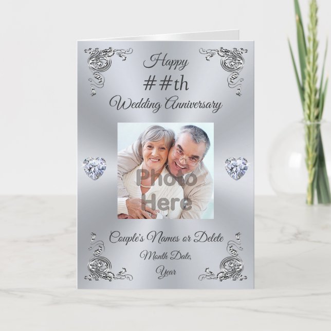 Personalized Wedding Anniversary Card with PHOTO (Front)