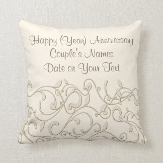 Personalized Wedding Anniversary Gift by the Year Throw Pillow