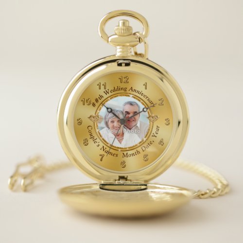 Personalized Wedding Anniversary Gift for Husband Pocket Watch