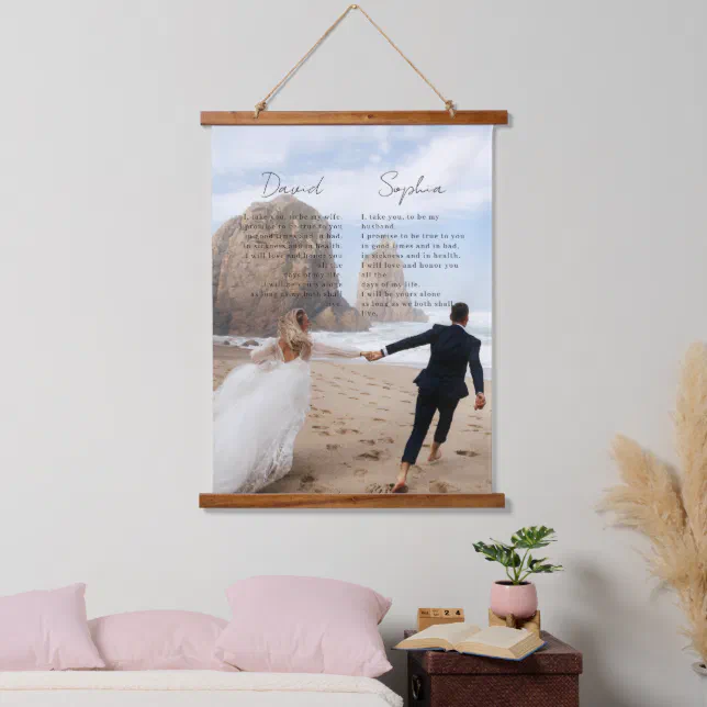 Personalized Wedding Anniversary Gift Our Vows Hanging Tapestry
