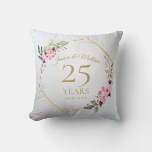 Personalized Wedding Anniversary Gift Throw Pillow