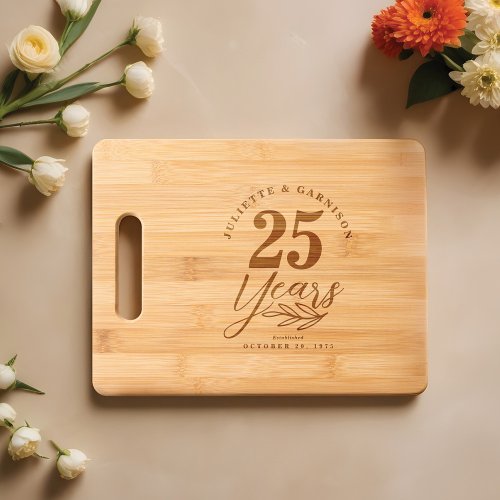 Personalized Wedding Anniversary Gift Year  Name Cutting Board