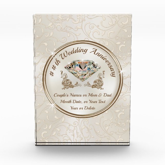 Personalized Wedding Anniversary Gifts by Year (Front)