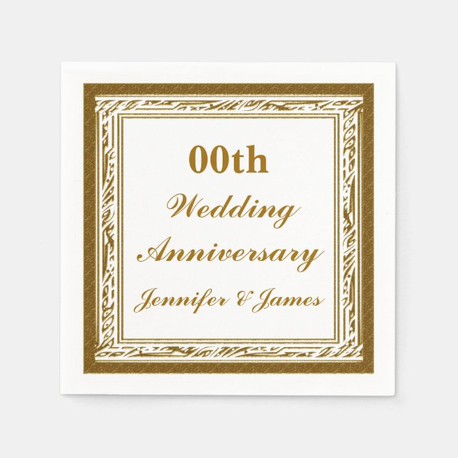 Personalized Wedding Anniversary Napkin (Front)