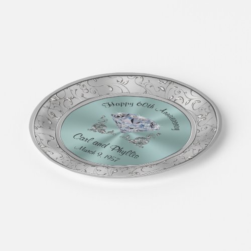 Personalized Wedding Anniversary Paper Plates