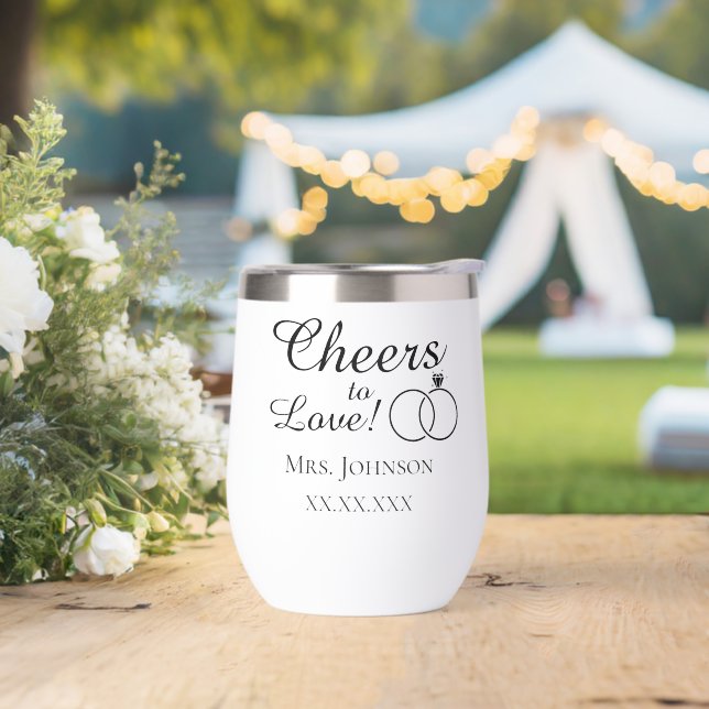 Personalized wedding anniversary petal press co thermal wine tumbler (Wedding)