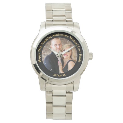 Personalized Wedding Anniversary PHOTO Custom Him Watch