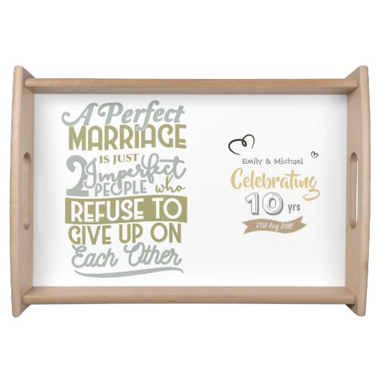 Personalized Wedding Anniversary Quote Any Yrs Serving Tray