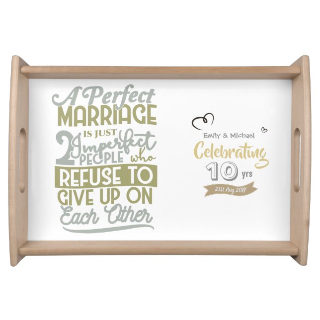 Personalized Wedding Anniversary QUOTE - ANY Yrs Serving Tray (Front)