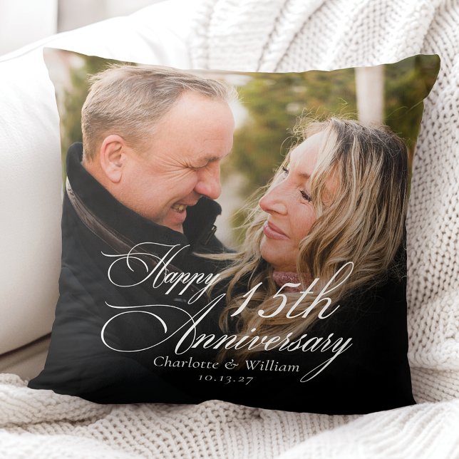 Personalized Wedding Anniversary Throw Pillow (Creator Uploaded)