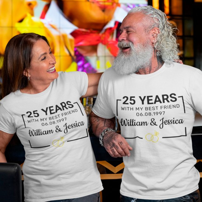Personalized Wedding Anniversary With Couple Names T-Shirt (Creator Uploaded)