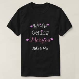 Personalized Wedding Announcement Black Couple's  T-Shirt