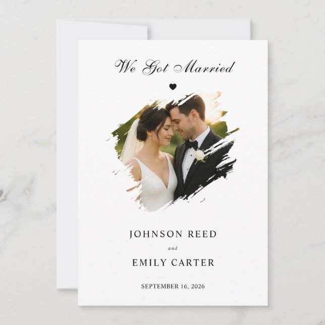 Personalized Wedding Announcement Card (Front)