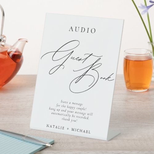 Personalized Wedding Audio Telephone Guestbook Pedestal Sign