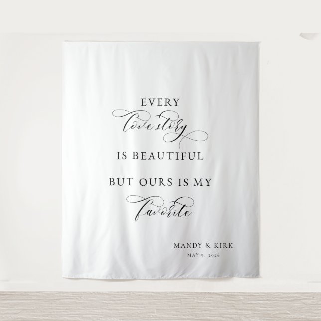 Personalized Wedding Backdrop Banner – Custom Name (Front)