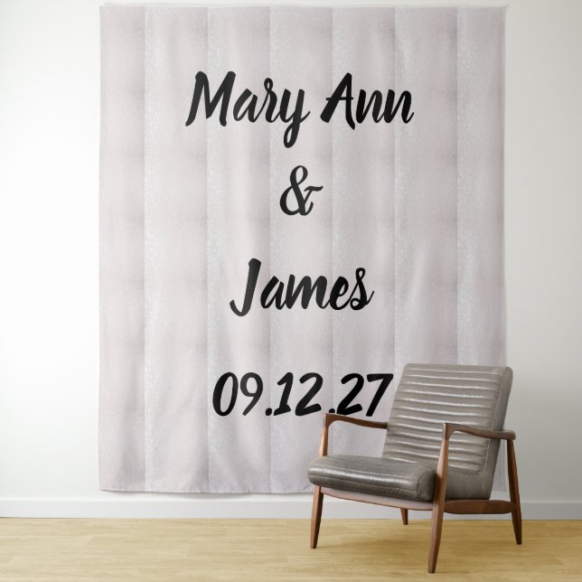 Personalized Wedding Backdrop Black Gold Lights (In Situ)