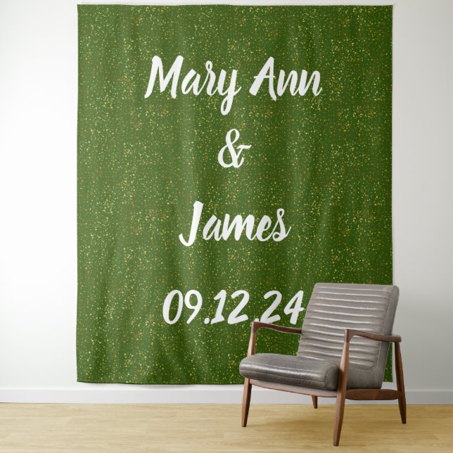 Personalized Wedding Backdrop Gold Lights (In Situ)